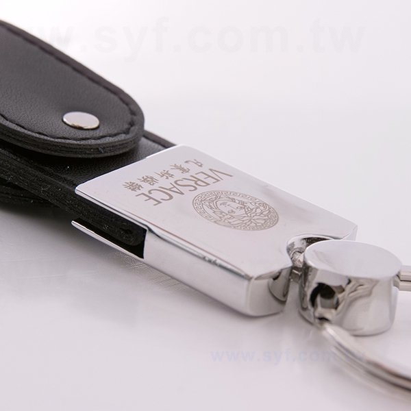 皮製隨身碟-鑰匙圈禮贈品USB-金屬皮環革材質隨身碟-採購訂製印刷推薦禮品-4